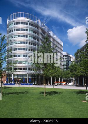 Spinningfields, eine Entwicklung von Gewerbe-, Einzelhandels- und Wohnflächen im Stadtzentrum von Manchester Stockfoto