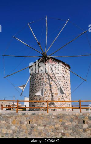 Die Windmühle von Antimachia - Insel Kos - Dodekanesische Inseln, Griechenland Stockfoto