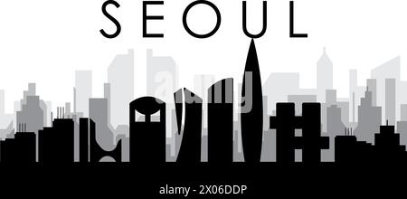 Skyline-Panorama der Stadt von SEOUL, SÜDKOREA Stock Vektor