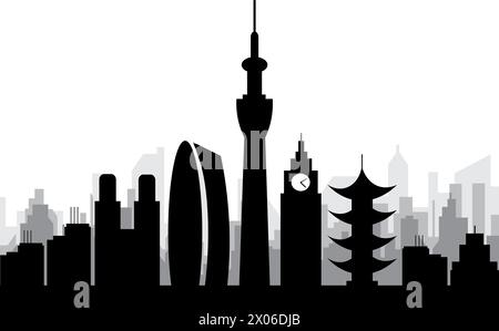 Skyline-Panorama der Stadt TOKIO, JAPAN Stock Vektor