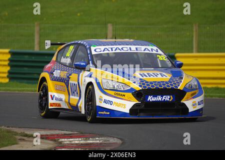 Dalton auf Tees, 10. April 2024. Daniel Rowbottom fuhr einen Ford Focus ST für NAPA Racing UK während eines BTCC-Testtages auf dem Croft Circuit. Quelle: Colin Edwards/Alamy Live News Stockfoto