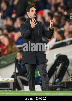 London, Großbritannien. April 2024 - Arsenal gegen Bayern München - Champions League - Emirates Stadium. Arsenal Manager Mikel Arteta. Bildnachweis: Mark Pain / Alamy Live News Stockfoto