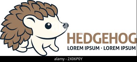 Igel Tierdesign Icon Maskottchen Illustration Stock Vektor