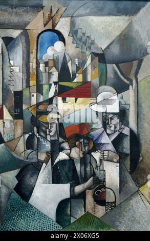 „Women Sewing“ (1913) von Albert Gleizes. Kröller-Müller Museum, Het Nationale Park De Hoge Veluwe. Gelderland, Niederlande Stockfoto