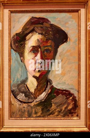 "Selbstporträt" 1908, Gabriele Muenter, Museo Thyssen-Bornemisza, Madrid, Spanien, Europa Stockfoto