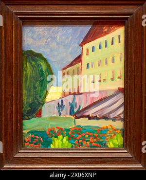 "Schulhaus, Murnau", 1908, Gabriele Septembertag, Museo Thyssen-Bornemisza, Madrid, Spanien, Europa Stockfoto