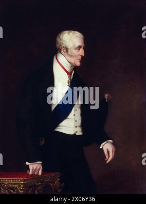 Arthur Wellesley, 1. Duke of Wellington (1769–1852), Premierminister des Vereinigten Königreichs 1828-1830 und Nov-Dez 1834, Porträtgemälde in Öl auf Leinwand von Alfred, Graf D’Orsay, 1845 Stockfoto