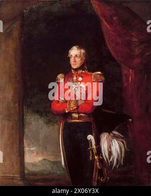 Arthur Wellesley, 1. Duke of Wellington (1769–1852), Porträtgemälde in Öl auf Leinwand von William Salter, 1839 Stockfoto