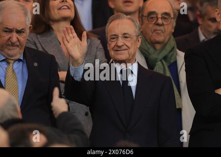 Madrid, Spanien. April 2024. Florentino Perez, Präsident von Real Madrid beim Spiel der UEFA Champions League in Santiago Bernabau, Madrid. Der Bildnachweis sollte lauten: Paul Terry/Sportimage Credit: Sportimage Ltd/Alamy Live News Stockfoto