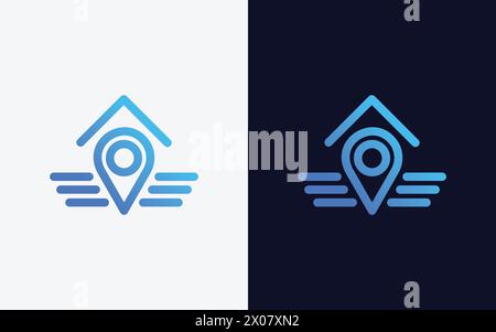 Kreative und minimale Vektorvorlage für das Logo für den Heimatort. Modernes Dachstift-Logo Stock Vektor