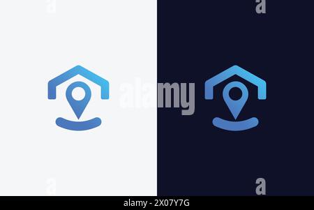Kreative und minimale Vektorvorlage für das Logo für den Heimatort. Modernes Dachstift-Logo Stock Vektor