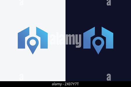 Kreative und minimale Vektorvorlage für das Logo für den Heimatort. Modernes Dachstift-Logo Stock Vektor