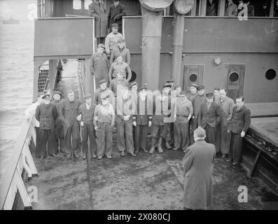 Im Januar 1941 flohen norwegische Schiffe, einschließlich der Taurus, aus Göteborg, Schweden und wurden von Einheiten der Home Fleet nach Kirkwall begleitet. Stockfoto