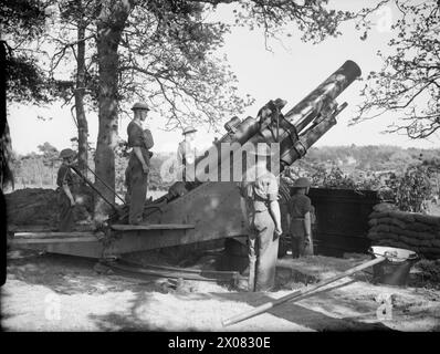 Eine 9,2-Zoll-Kanone des 56th Heavy Regiment, Royal Artillery, befindet sich im Mai 1940 in Hastings, Sussex, und zeigt den Einsatz der britischen Artillerie während des frühen Zweiten Weltkriegs. Stockfoto