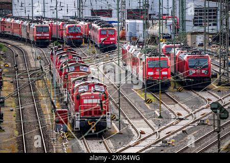 Rangierlokomotiven am Rangierbahnhof Hagen-Vorhalle sind eine der neun größten in Deutschland, sie befinden sich an der Bahnstrecke Wuppertal-Dortmund lin Stockfoto