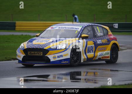 Dalton auf Tees, 10. April 2024. Ashley Sutton fuhr einen Ford Focus ST für NAPA Racing UK während eines BTCC-Testtages auf dem Croft Circuit. Quelle: Colin Edwards/Alamy Live News. Stockfoto
