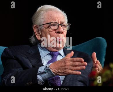 Austin, Tx, USA. April 2024. Der legendäre ehemalige Journalist der Washington Post CARL BERNSTEIN spricht über seine Rolle im Watergate-Skandal von 1972-1974, der Präsident Richard Nixon am 9. April 2024 auf dem zweitägigen Trust.News.Democracy. forum on Journalism in der LBJ Library zum Sturz brachte. Bernstein und sein Partner Bob Woodward diskutierten auch über die Herausforderungen, denen Journalisten heute im Alter von 24/7 Jahren ausgesetzt sind. (Kreditbild: © Bob Daemmrich/ZUMA Press Wire) NUR REDAKTIONELLE VERWENDUNG! Nicht für kommerzielle ZWECKE! Stockfoto