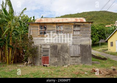 Traditionelles Holzgebäude, Port Elizabeth, Bequia Island, St. Vincent und die Grenadinen, Karibik Stockfoto