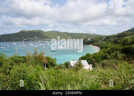 Princess Margaret Beach im Hafen von Admiralty Bay, Bequia Island, St. Vincent und die Grenadinen, Karibik Stockfoto