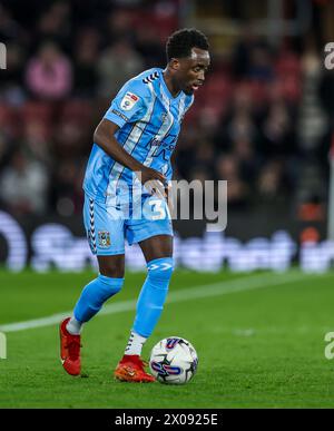 Fabio Tavares in Coventry City in Aktion während des Sky Bet Championship Matches im St Mary's Stadium in Southampton. Bilddatum: Dienstag, 9. April 2024. Stockfoto