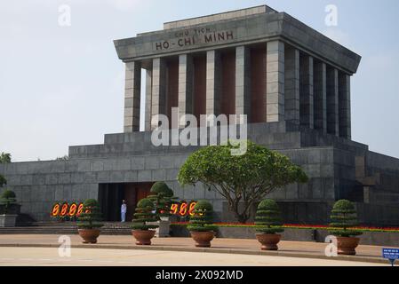 HANOI, VIETNAM - 9. JANUAR 2016: Das Mausoleum von Ho Chi Minh Stockfoto