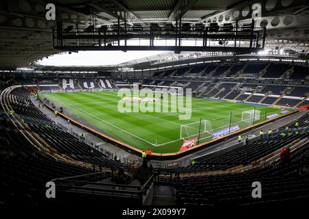 MKM Stadium, Hull, England - 10. April 2024 Allgemeine Ansicht des Bodens - vor dem Spiel Hull City gegen Middlesbrough, Sky Bet Championship, 2023/24, MKM Stadium, Hull, England - 10. April 2024 Credit: Arthur Haigh/WhiteRosePhotos/Alamy Live News Stockfoto