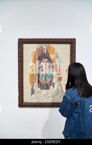 „Frau mit Haarlocken“, 1903, Pablo Picasso (1881-1973), Museum Museu Picasso, Barcelona, Katalonien, Spanien Stockfoto