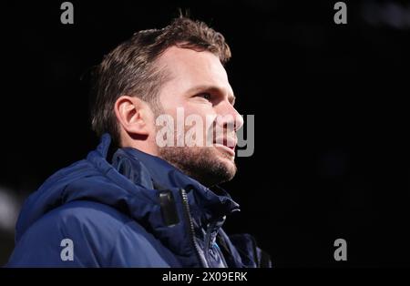 Watford Interimsmanager Tom Cleverley vor dem Sky Bet Championship Spiel im Portman Road Stadium, Ipswich. Bilddatum: Mittwoch, 10. April 2024. Stockfoto