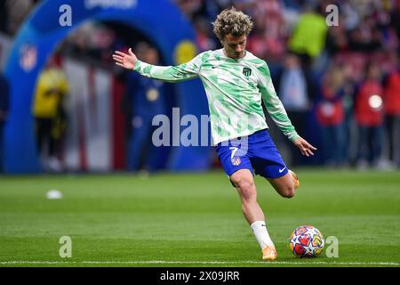 Madrid, Spanien. April 2024. MADRID, SPANIEN - 10. APRIL: Antoine Griezmann von Atletico Madrid vor dem Viertelfinale-Spiel der UEFA Champions League 2023/24 zwischen Atletico Madrid und Borussia Dortmund im Civitas Metropolitano Stadium am 10. April 2024 in Madrid. (Foto: Pablo Morano/BSR Agency) Credit: BSR Agency/Alamy Live News Stockfoto