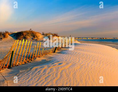 Sanddünen im Hampton Beach State Park in Hampton Beach, New Hampshire, USA. Stockfoto