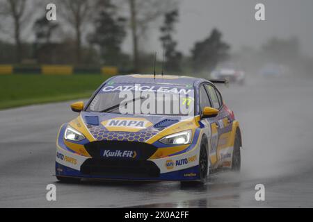 Dalton auf Tees, 10. April 2024. Sam Osborne fuhr einen Ford Focus ST für NAPA Racing UK während eines BTCC-Testtages auf dem Croft Circuit. Quelle: Colin Edwards. Stockfoto