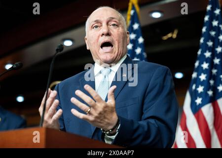 Washington, Usa. April 2024. US-Repräsentant Steve Scalise (R-LA), der auf einer Pressekonferenz im Kapitol der USA sprach. Quelle: SOPA Images Limited/Alamy Live News Stockfoto