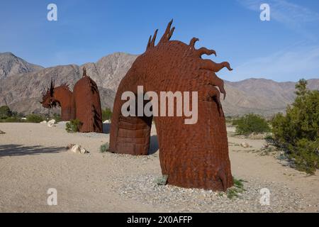 Schlangenskulptur von Ricardo Breceda, Borrego Springs, Kalifornien Stockfoto