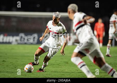 Sao Paulo, Sao Paulo, Brasilien. April 2024. Sao Paulo (SP), 10/2024 - LIBERTADORES/SAO PAULO of Toledo, MorumBIS, am Abend dieses Mittwochs, 10. April 2024. (Kreditbild: © Ronaldo Barreto/TheNEWS2 via ZUMA Press Wire) NUR REDAKTIONELLE VERWENDUNG! Nicht für kommerzielle ZWECKE! Stockfoto