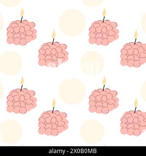 Aromatherapie nahtloses Muster mit Vektorkerzen. Vektorillustration kann für Geschenkpapier, Tapeten, Poster und Cover-Design verwendet werden. Stock Vektor