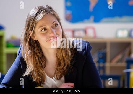 Emma Rafowicz und Raphael Glusksmann auf der Reveiller l'Europe-Liste der Sozialistischen Partei bei den nächsten Europawahlen im Nora Saoudi Refugeant recep Stockfoto