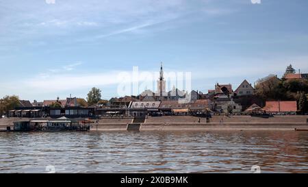 Blick auf Zemun, eine Stadt am Ufer der Donau in Serbien Stockfoto