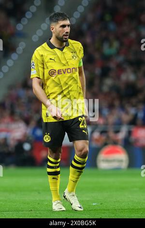 Emre Can von Borussia Dortmund während der UEFA Champions League zwischen Madrid und Borussia Dortmund im Metropolitano Stadium am 10. April 2024 i Stockfoto