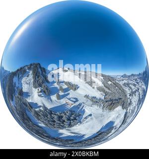 Herrliche Bedingungen für Wintersport im Skigebiet am Bolsterlanger Horn im Allgäu Stockfoto
