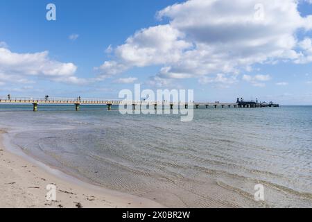 Pier bei Grömitz in der Lübecker Bucht an der deutschen Ostseeküste Stockfoto