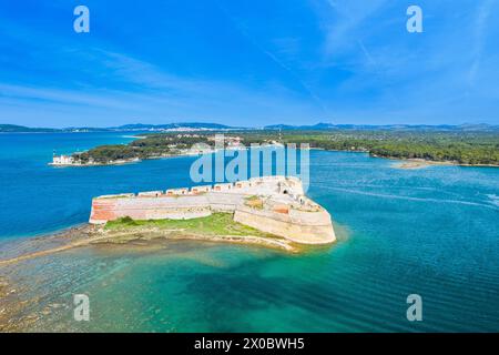 St. Nikolaus Festung in Sibenik Bucht Eingang, Dalmatien, Kroatien Stockfoto