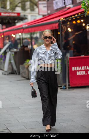 London, UK, 11. April 2024. Ashley Roberts Korrespondent des Showbiz verlässt Global Radio Credit: Richard Lincoln/Alamy Live News Stockfoto