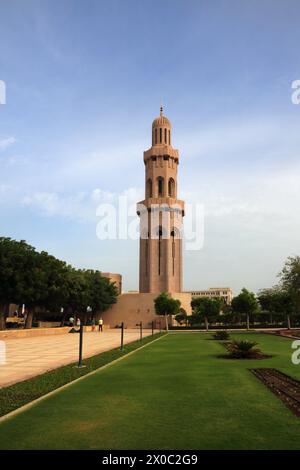 Sultan Qaboos Grand Mosque Garden und Minaret Muscat Oman Stockfoto