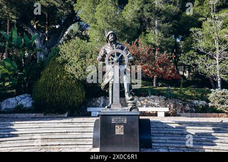 Monaco, Monaco - 20. Januar 2024: Statue des Prinzen von Monaco Albert 1 in den Gärten St. Martin Stockfoto