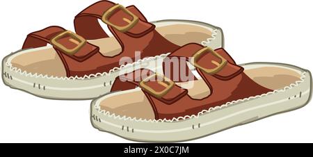 Sandalen im Safari-Stil, Mode-Kleidung Stock Vektor