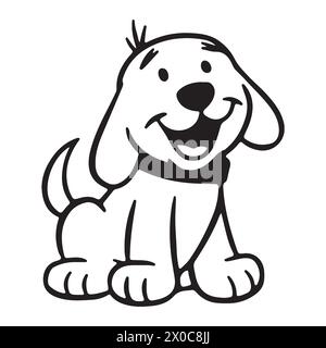 Hundesilhouette: Künstlerische Hundeumrisszeichnung Stock Vektor