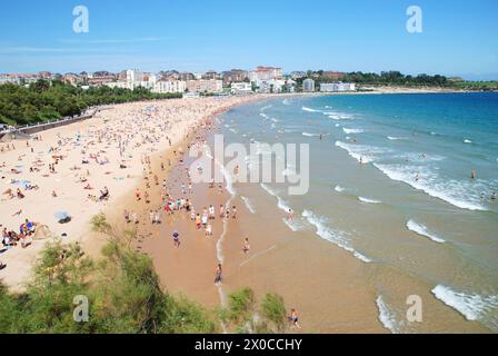 Strand El Sardinero. Santander, Kantabrien, Spanien. Stockfoto