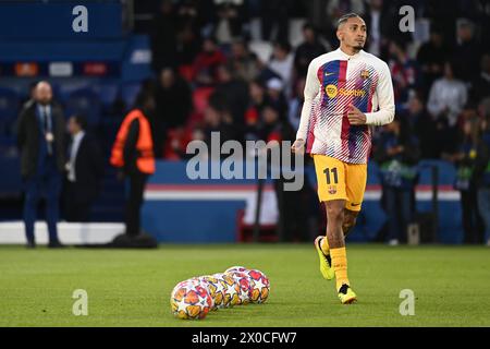 Paris, Frankreich. April 2024. © Julien Mattia/Le Pictorium/MAXPPP - Paris 10/04/2024 Julien Mattia/Le Pictorium - 10/04/2024 - France/Ile-de-France/Paris - lors du quart de Finale de Ligue des Champions entre le PSG et le FC Barcelone au Parc des Princes, le 10 avril 2024 - no va, no valeurs actuelles, no JDD Out, kein russland, russland Out/10/04/2024 – Frankreich/Ile-de-France (Region)/Paris – im Viertelfinale der Champions League zwischen PSG und FC Barcelona im Parc des Princes am 10. April 2024. Quelle: MAXPPP/Alamy Live News Stockfoto