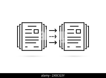 Symbol für neue Dokumentkopie wie Duplikatdatei Stock Vektor