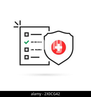 Ergebnis der Dünnlinienprüfung wie bei medizinischer Form Stock Vektor